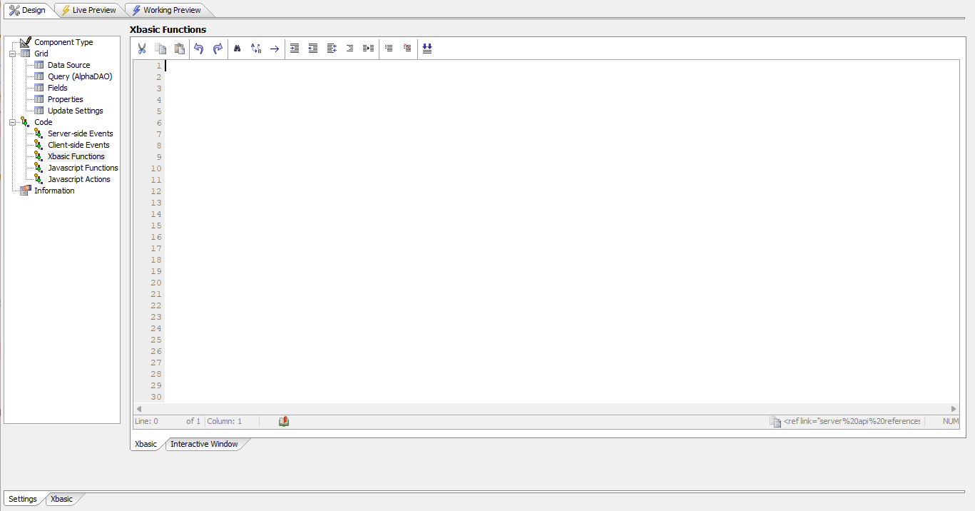 Xbasic Functions Pane